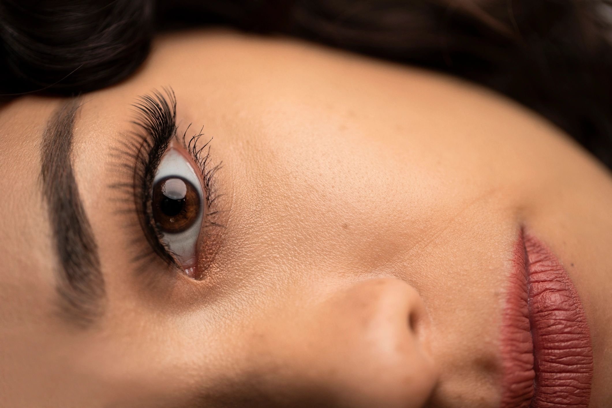 Close-up of soft, luxury lash extensions